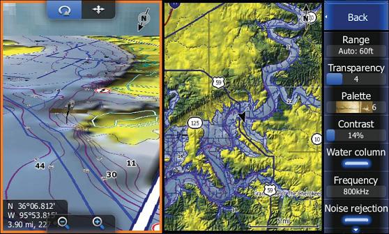 Навигация по карте Insight в режиме 3D (слева) и 2D.